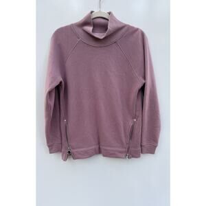 Athleta Cozy Karma Side Zip Funnel Neck Dogwood Mauve #510382 Size XS